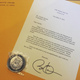 A letter of appreciation from former President Barack Obama to Camille Stewart.